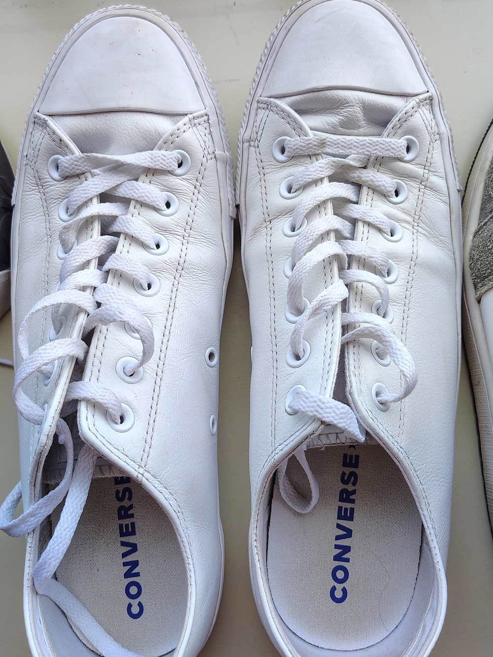 Converse White Leather Low-Top Sneakers
